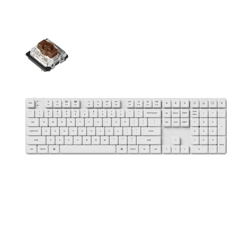 Keychron K5 Pro QMK/VIA ultra-slim custom mechanical keyboard Shell White 100 percent layout for Mac Windows Linux low-profile Gateron brown