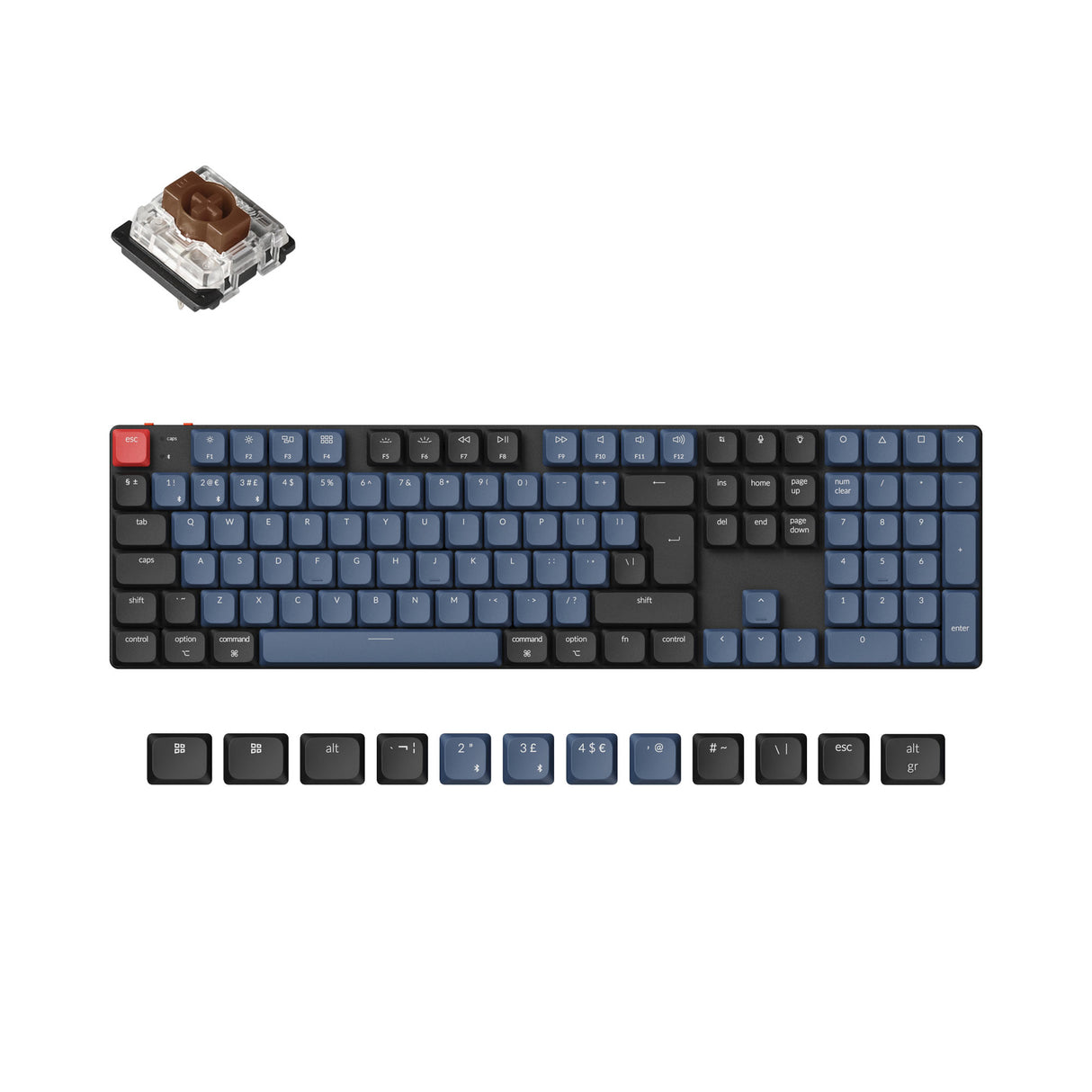 Keychron K5 Pro QMK/VIA ultra-slim custom mechanical keyboard full size layout for Mac Windows Linux low-profile Gateron brown ISO UK layout