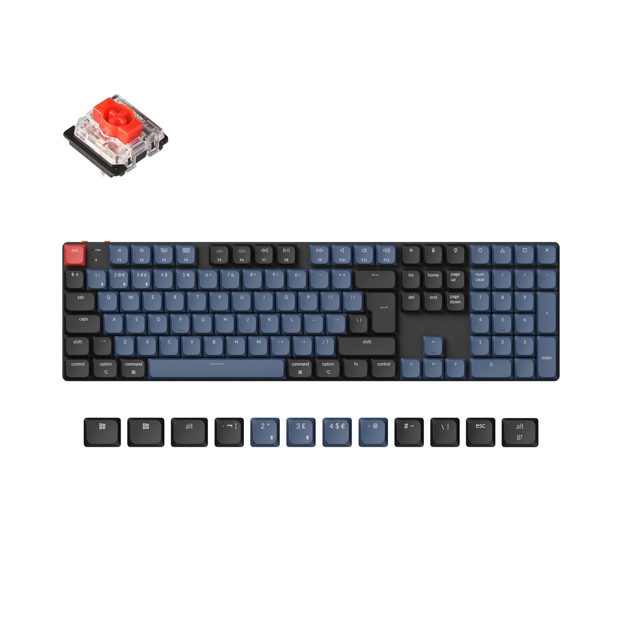 Keychron K5 Pro QMK/VIA ultra-slim custom mechanical keyboard full size layout for Mac Windows Linux low-profile Gateron red ISO UK layout