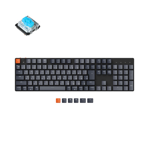 Keychron K5 SE Japan JIS Layout Wireless Ultra Slim Low Profile Mechanical Keyboard White Backlight Hot Swappable Gateron Switch Blue