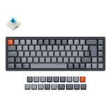 Keychron K6 65 percent compact wireless mechanical keyboard for Mac Windows iPad tablet German ISO DE layout Gateron mechanical blue switch with RGB backlight aluminum frame hot swap