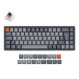 Keychron K6 65 percent compact wireless mechanical keyboard for Mac Windows iPad tablet German ISO DE layout Gateron mechanical brown switch with RGB backlight aluminum frame hot swap