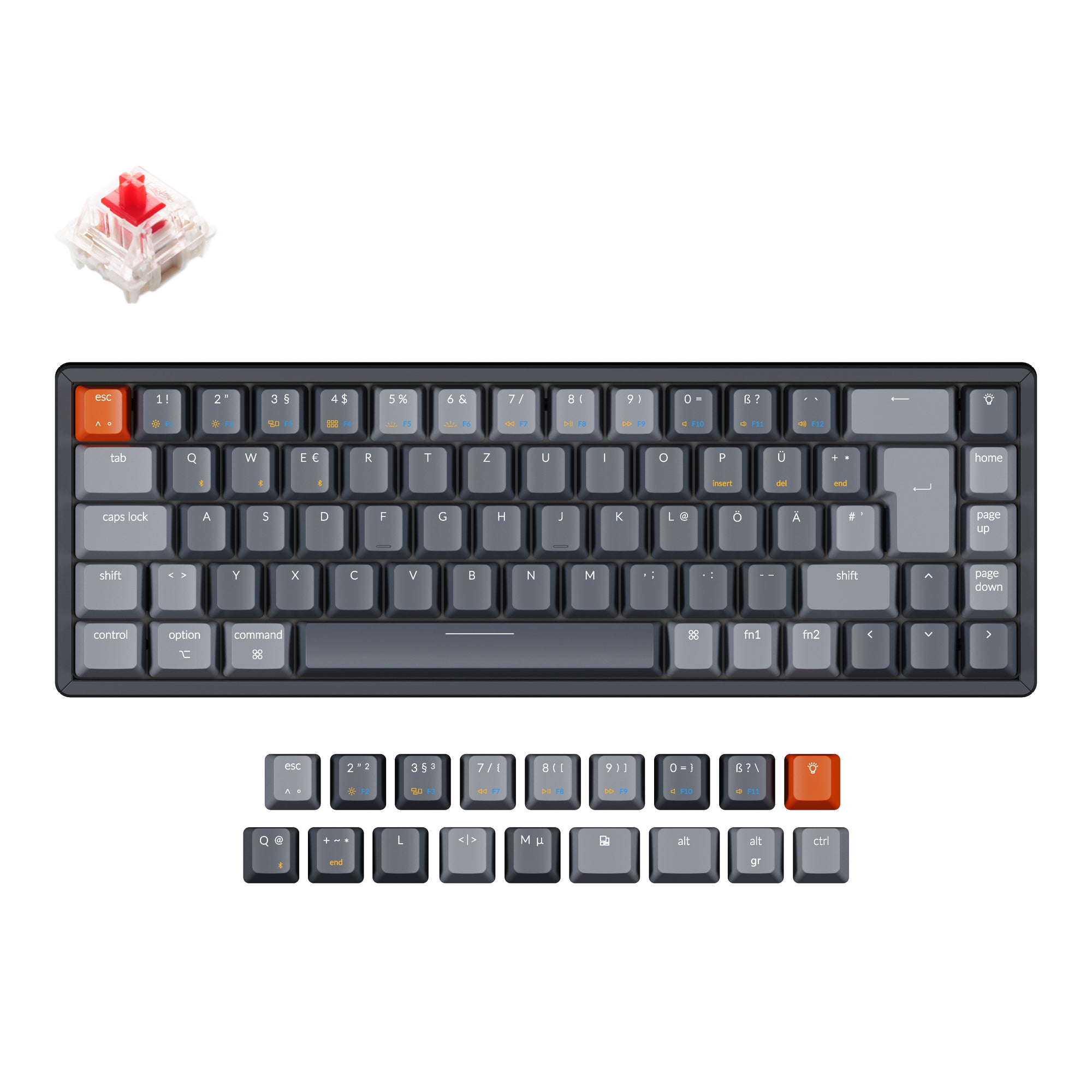 Keychron K6 Wireless Mechanical Keyboard (German ISO-DE Layout) keyboard image