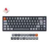 Keychron K6 65 percent compact wireless mechanical keyboard for Mac Windows iPad tablet German ISO DE layout Gateron mechanical red switch with RGB backlight aluminum frame