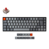 Keychron K6 65 percent compact wireless mechanical keyboard for Mac Windows iPad tablet UK ISO layout Gateron mechanical red switch with RGB backlight and hot-swappable