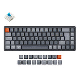 Keychron K6 65 percent compact wireless mechanical keyboard for Mac Windows iPad tablet German ISO DE layout Gateron mechanical blue switch with RGB backlight aluminum frame
