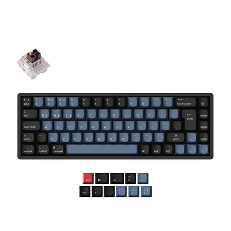 Keychron K6 Pro QMK/VIA Wireless Custom Mechanical Keyboard with 65% layout for Mac Windows Linux hot-swappable with MX switch RGB backlight UK ISO Layout