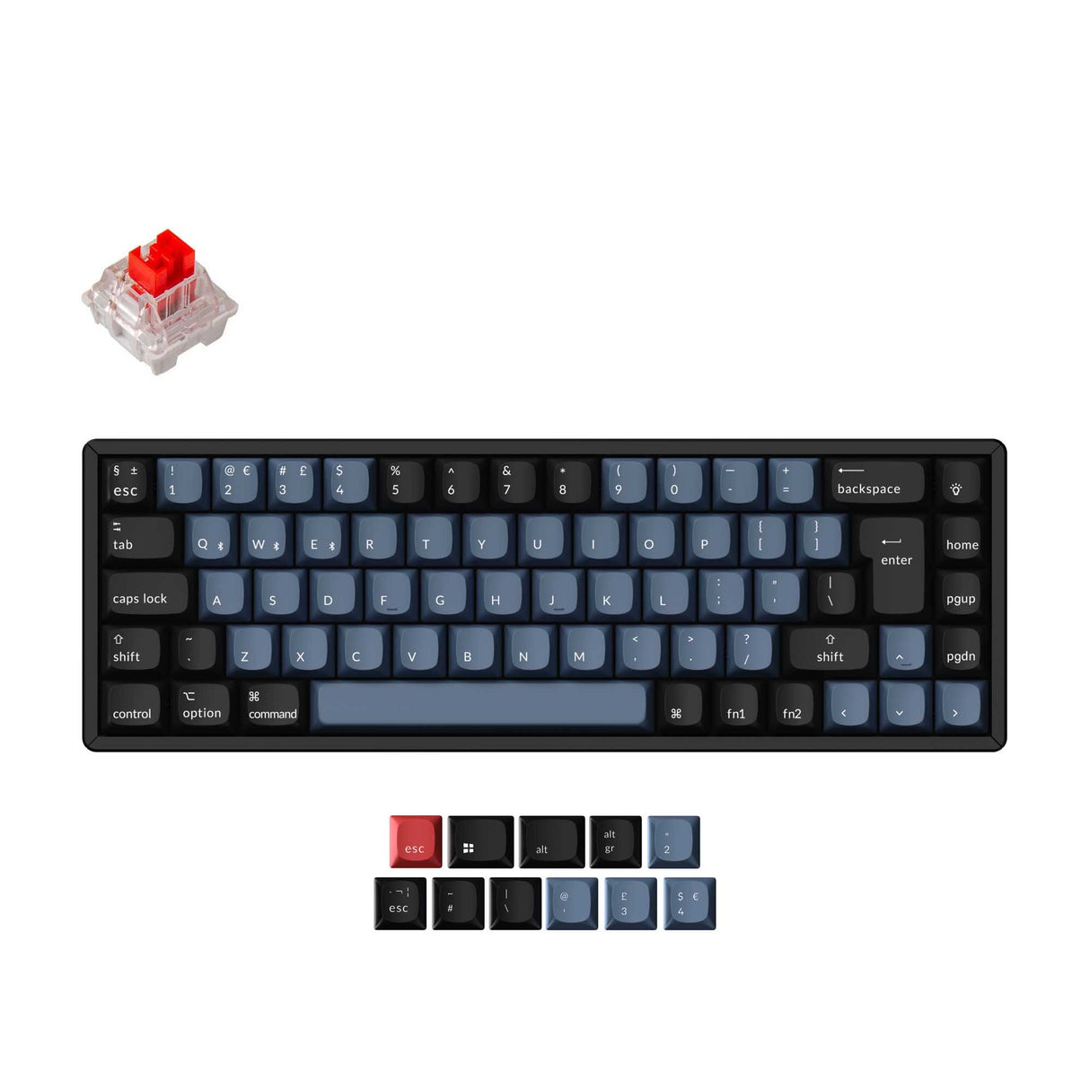Keychron K6 Pro QMK/VIA Wireless Custom Mechanical Keyboard with 65% layout for Mac Windows Linux hot-swappable with MX switch RGB backlight UK ISO Layout