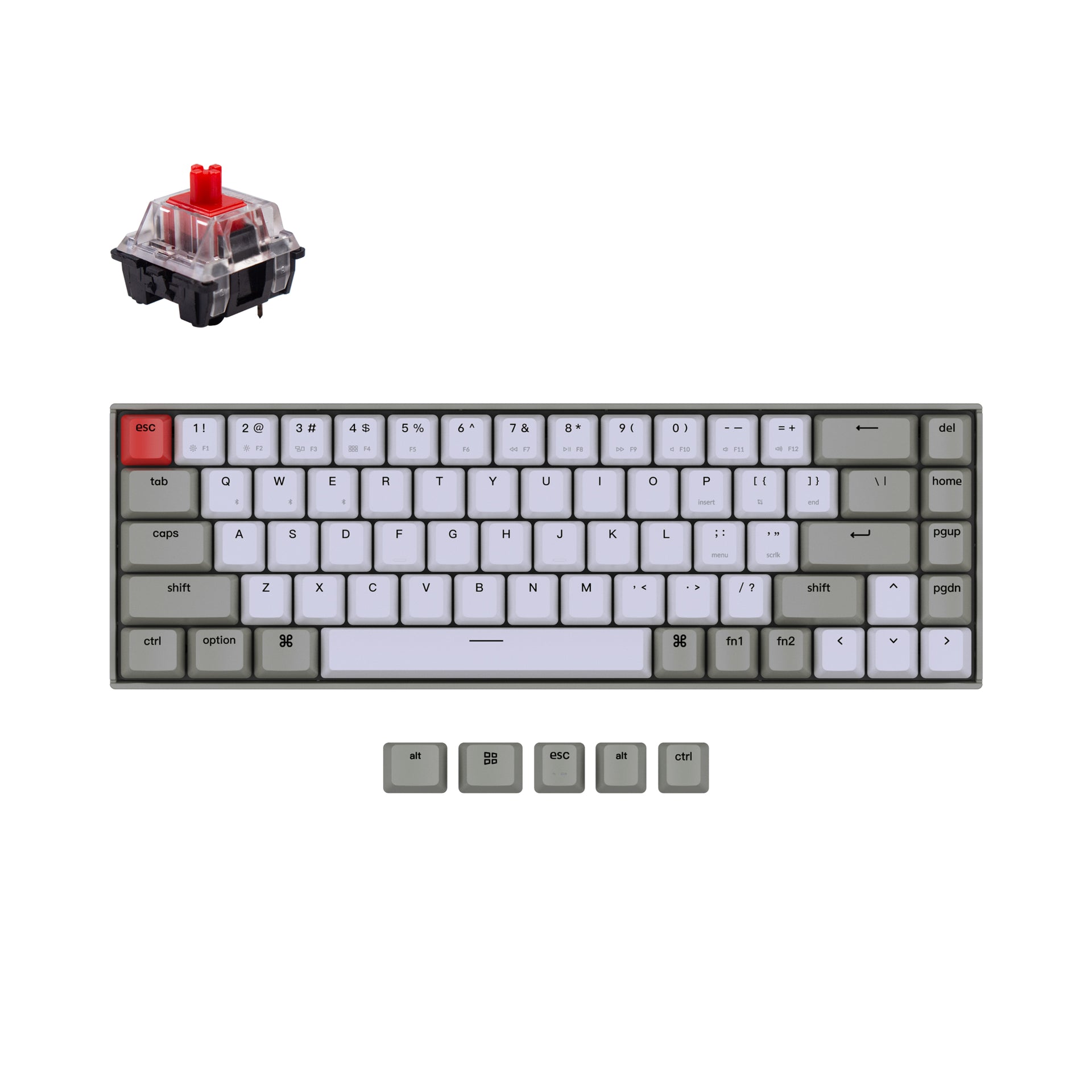 Keychron K6 Non-Backlight Wireless Mechanical Keyboard - Non-Backlight / Keychron Mechanical / Red
