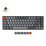 Keychron K6 hot-swappable compact 65% wireless mechanical keyboard for Mac Windows iOS Gateron switch brown with type-C RGB white backlight