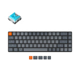 Keychron K7 65-percent ultra-slim compact wireless mechanical keyboard for Mac Windows Hot-swappable low-profile Keychron Optical blue switches with White backlit