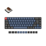 Keychron K7 Pro QMK/VIA ultra-slim custom mechanical keyboard 65 percent TKL layout for Mac Windows Linux low-profile Gateron brown ISO UK layout