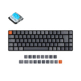 Keychron K7 ultra slim compact wireless mechanical keyboard for Mac Windows low profile Gateron blue switch RGB backlight German ISO DE layout