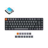 Keychron K7 ultra slim compact wireless mechanical keyboard for Mac Windows low profile Gateron blue switch white backlight UK ISO layout