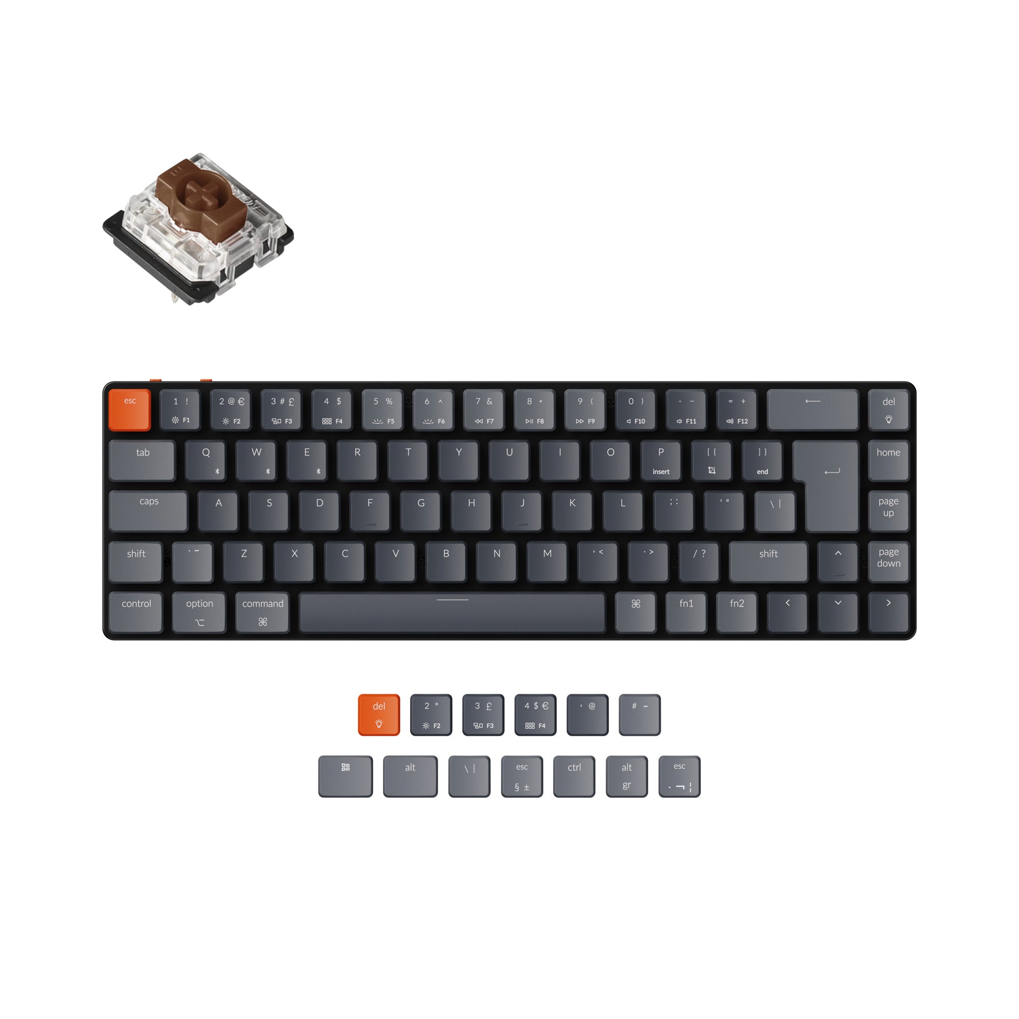 Keychron K7 Ultra-slim Wireless Mechanical Keyboard (UK ISO Layout) keyboard image