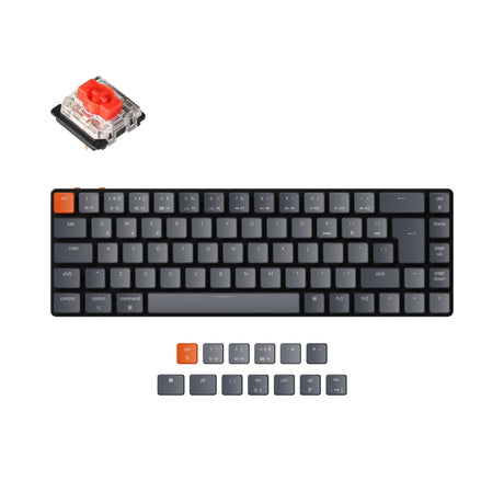 Keychron K7 ultra slim compact wireless mechanical keyboard for Mac Windows low profile Gateron red switch white backlight UK ISO layout