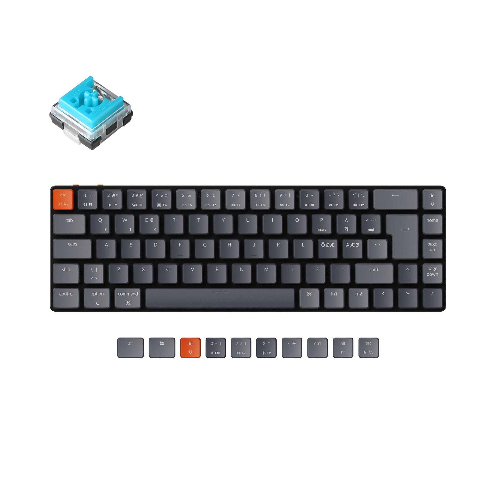 Keychron K7 Ultra-slim Wireless Mechanical Keyboard (Nordic ISO Layout) keyboard image