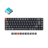 Keychron K7 ultra slim compact wireless mechanical keyboard for Mac Windows low profile Optical blue switch hot swappable RGB backlight Nordic ISO layout