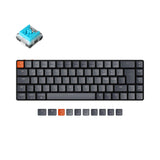 Keychron K7 ultra slim compact wireless mechanical keyboard for Mac Windows low profile Optical blue switch hot swappable white backlight Nordic ISO layout