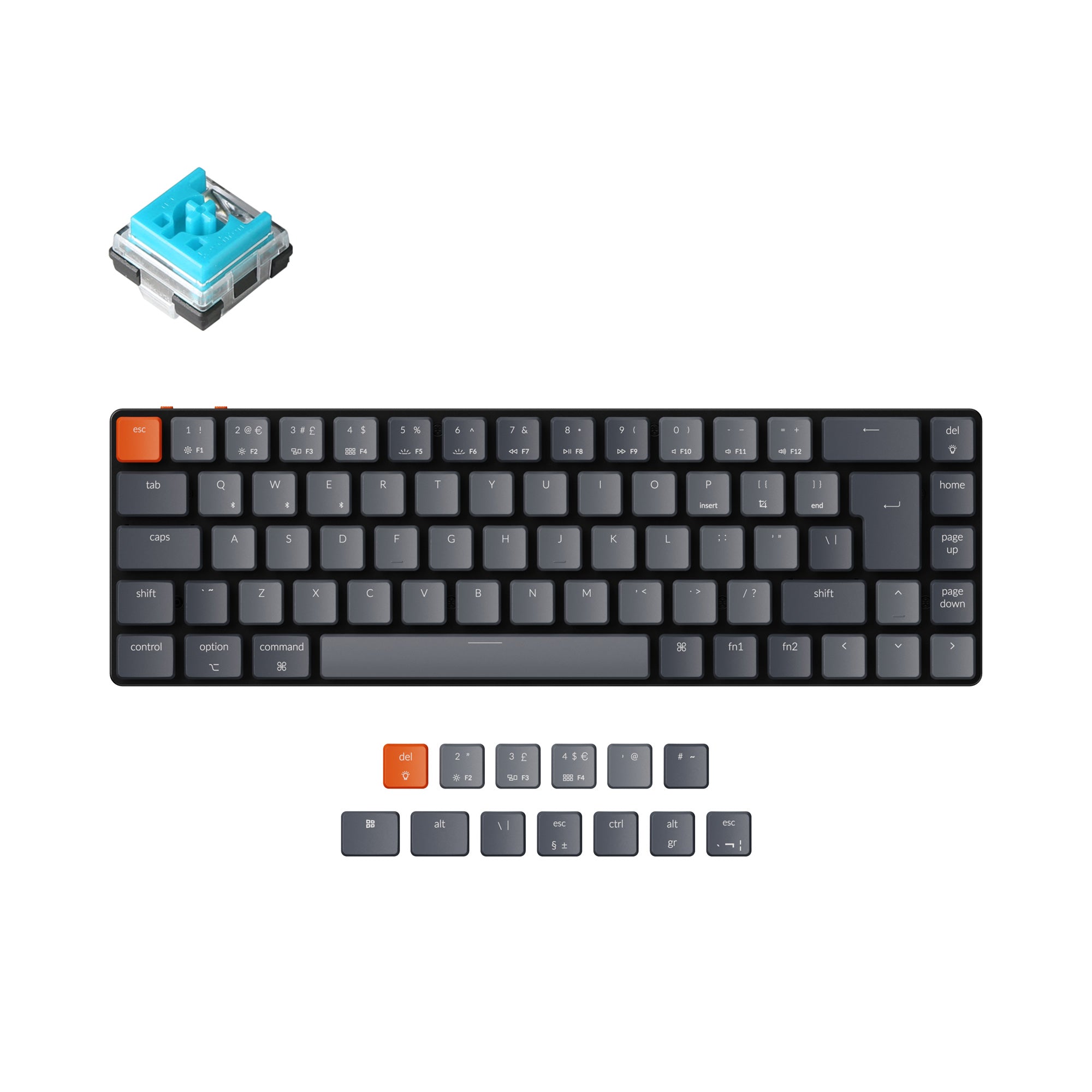 Keychron K7 Ultra-slim Wireless Mechanical Keyboard (UK ISO Layout) keyboard image