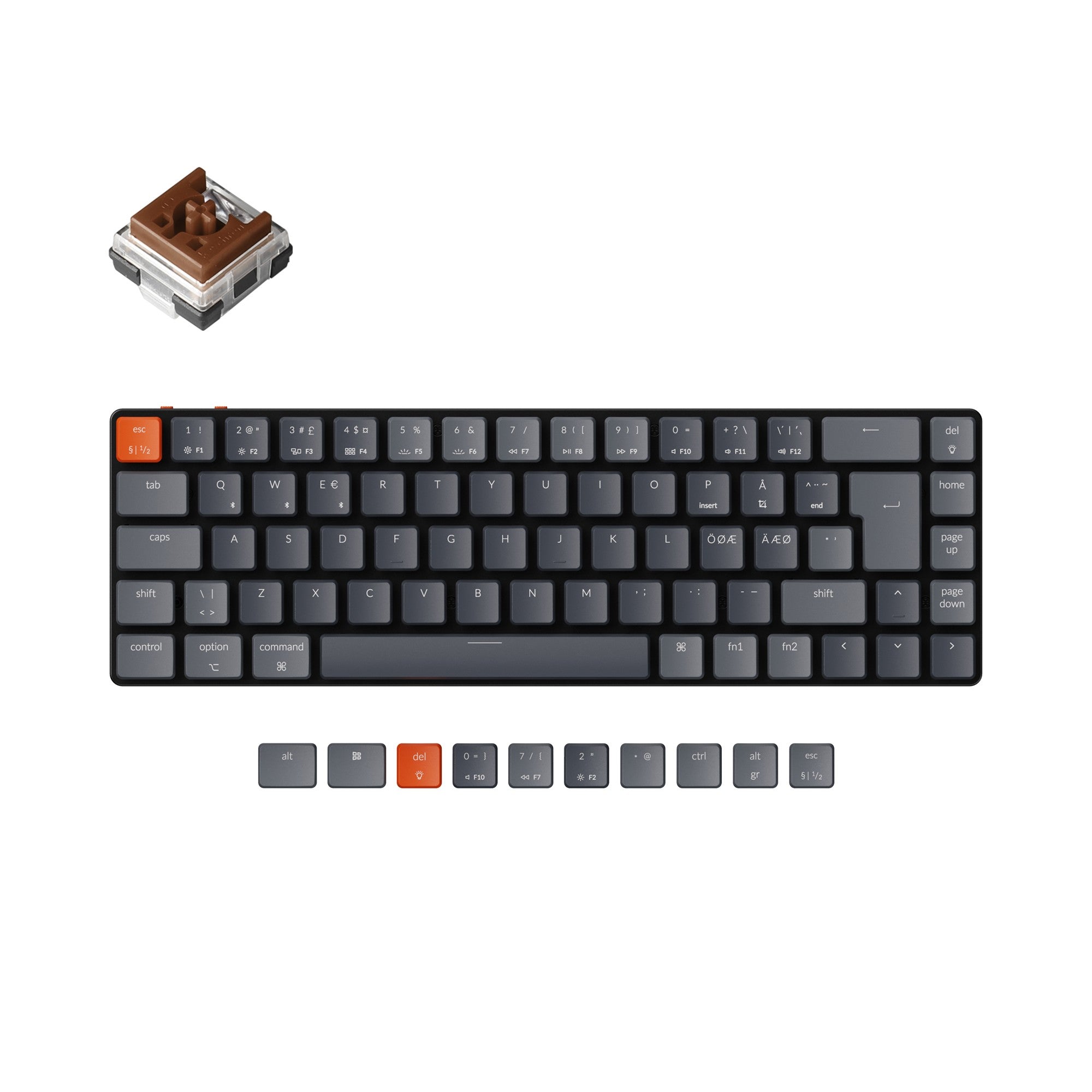 Keychron K7 Ultra-slim Wireless Mechanical Keyboard (Nordic ISO Layout) keyboard image