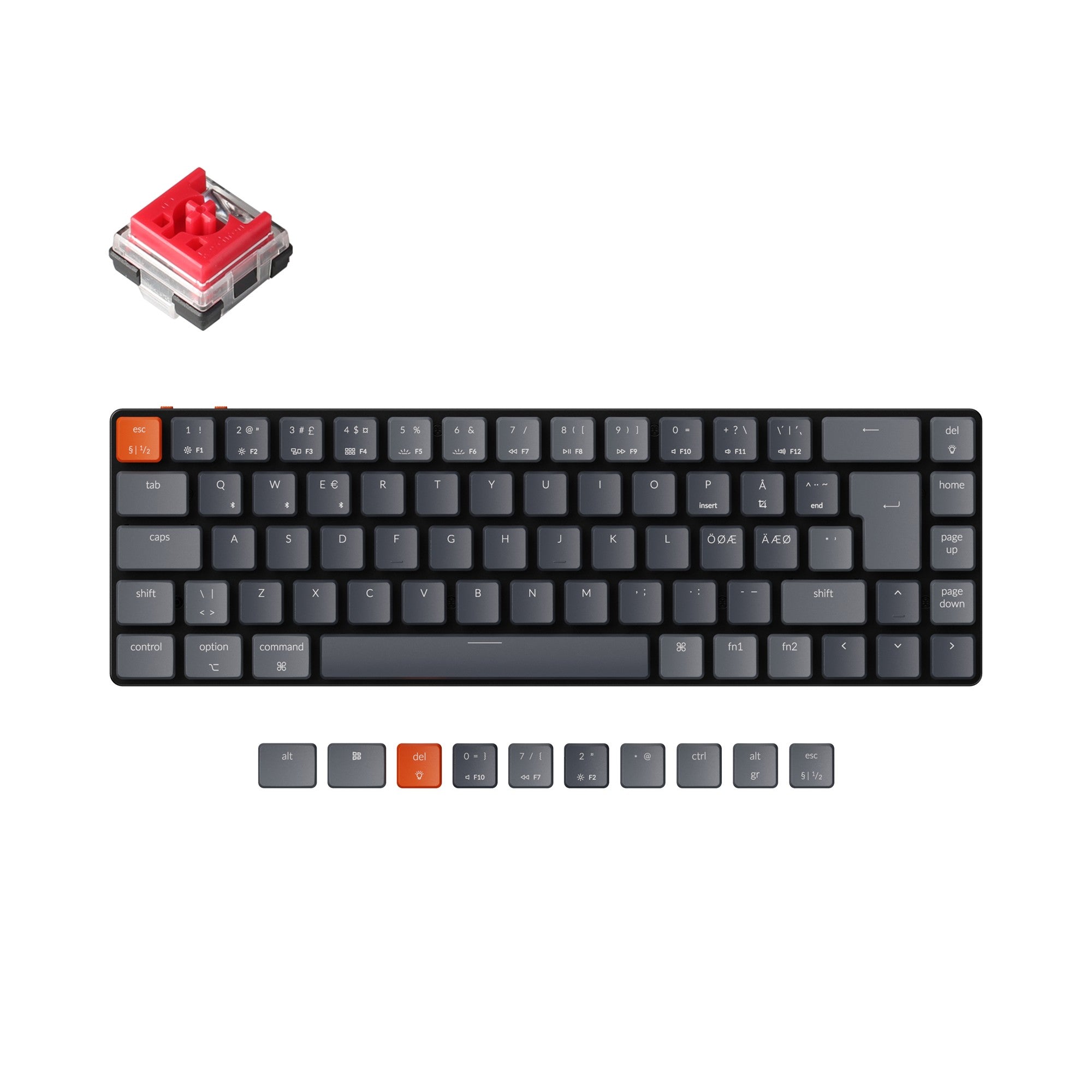 Keychron K7 Ultra-slim Wireless Mechanical Keyboard (Nordic ISO Layout) keyboard image