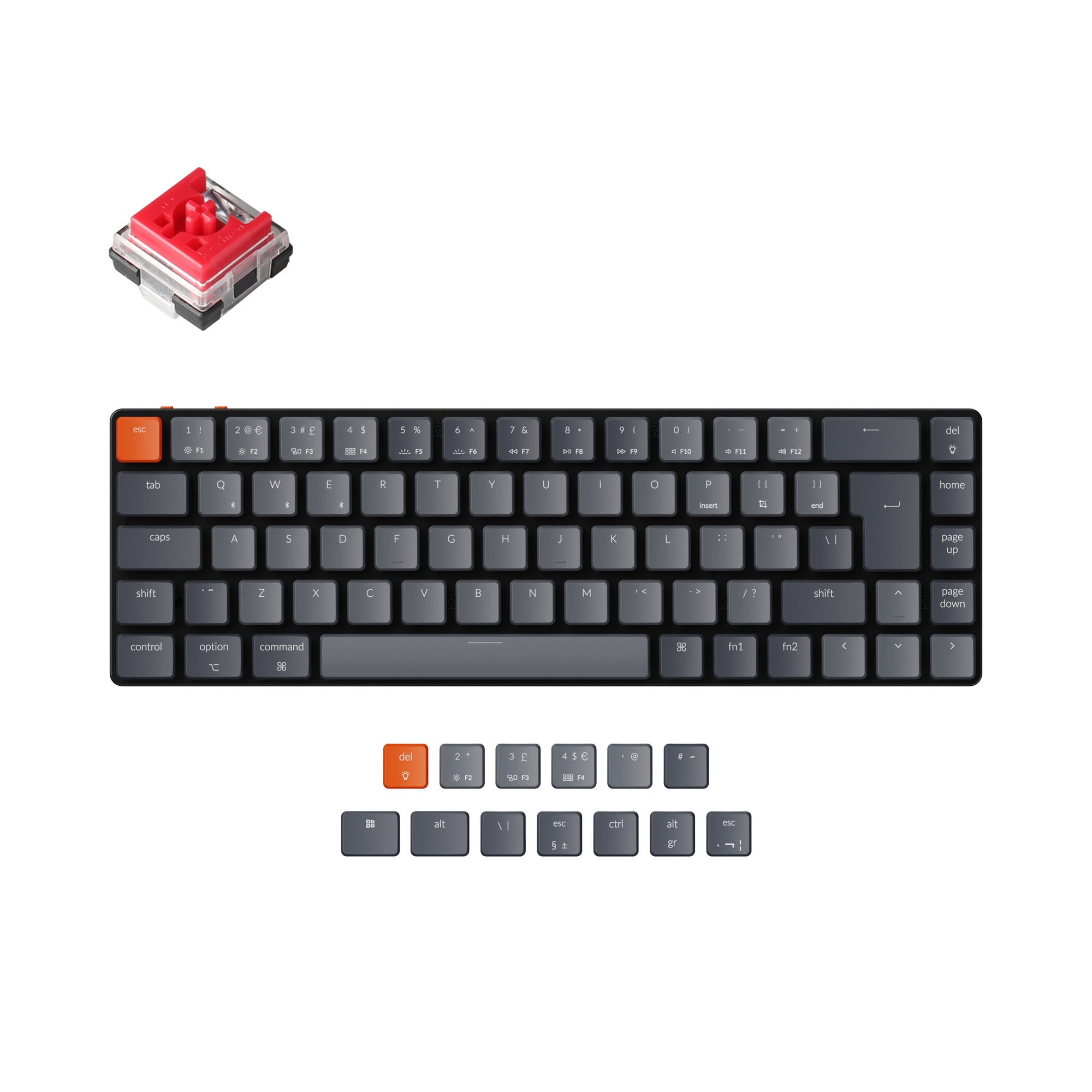 Keychron K7 Ultra-slim Wireless Mechanical Keyboard (UK ISO Layout) keyboard image