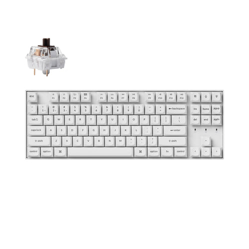 Keychron K8 Pro QMK/VIA Wireless Mechanical Keyboard 80 Percent Tenkeyless Layout White for Mac Windows Hot-Swappable Keychron K Pro Mechanical Brown Switch