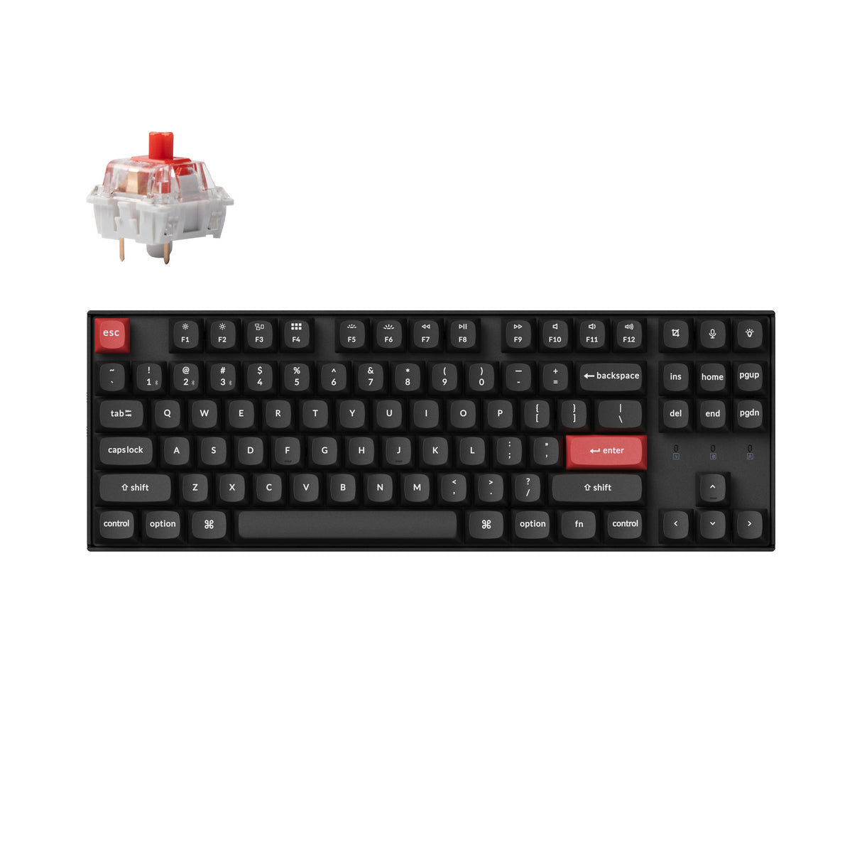 Keychron K8 Pro QMK/VIA Wireless Mechanical Keyboard 80 Percent Tenkeyless Layout for Mac Windows Hot-Swappable Keychron K Pro Mechanical Red Switch