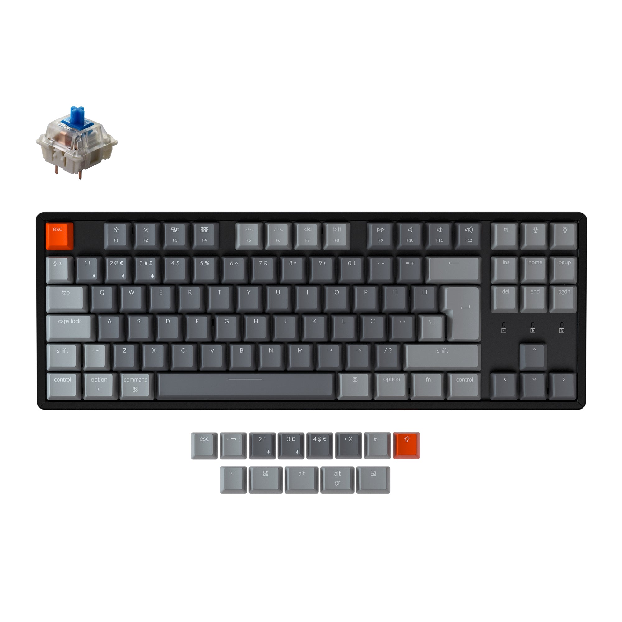 Keychron K8 Wireless Mechanical Keyboard (UK ISO Layout) keyboard image
