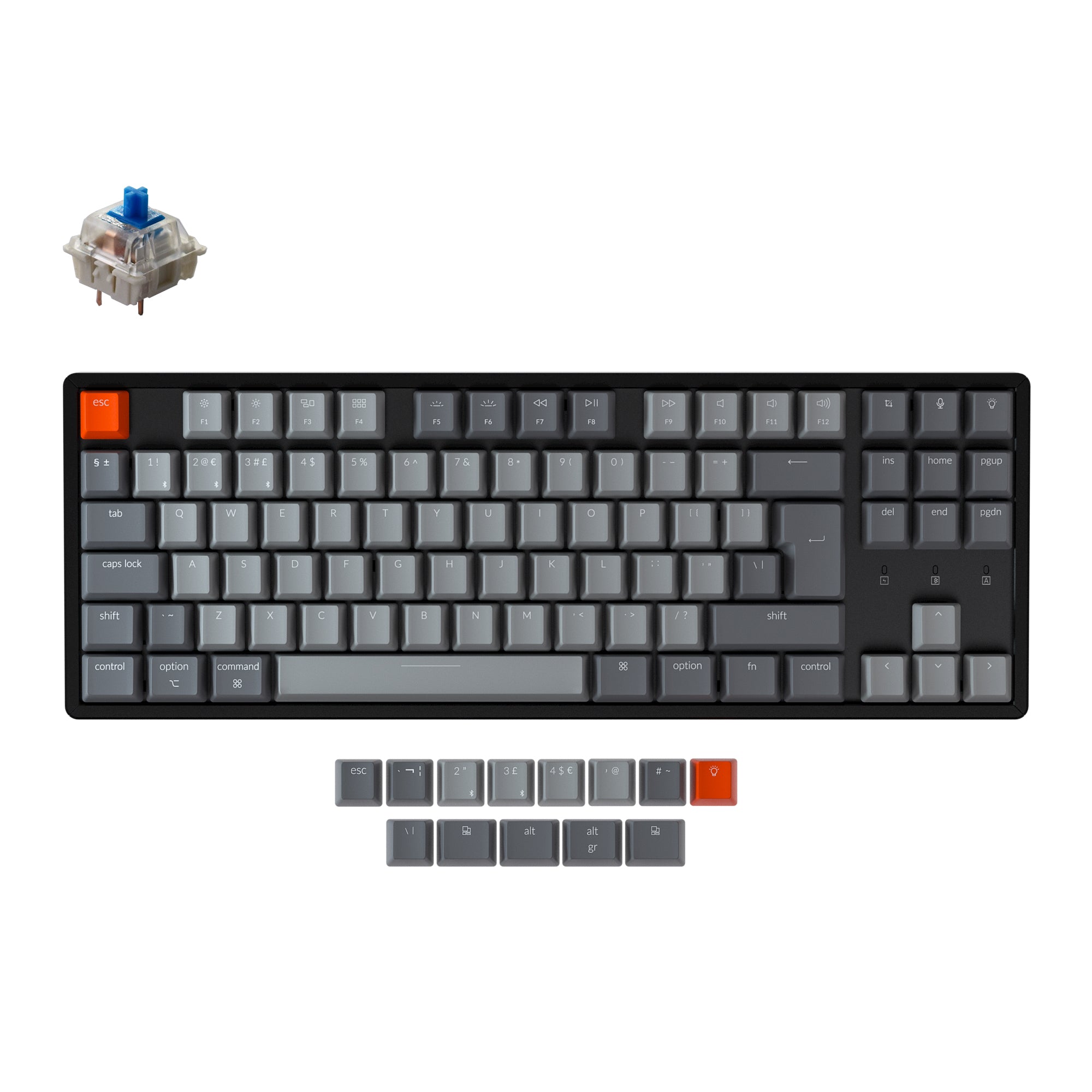 Keychron K8 Wireless Mechanical Keyboard (UK ISO Layout) keyboard image