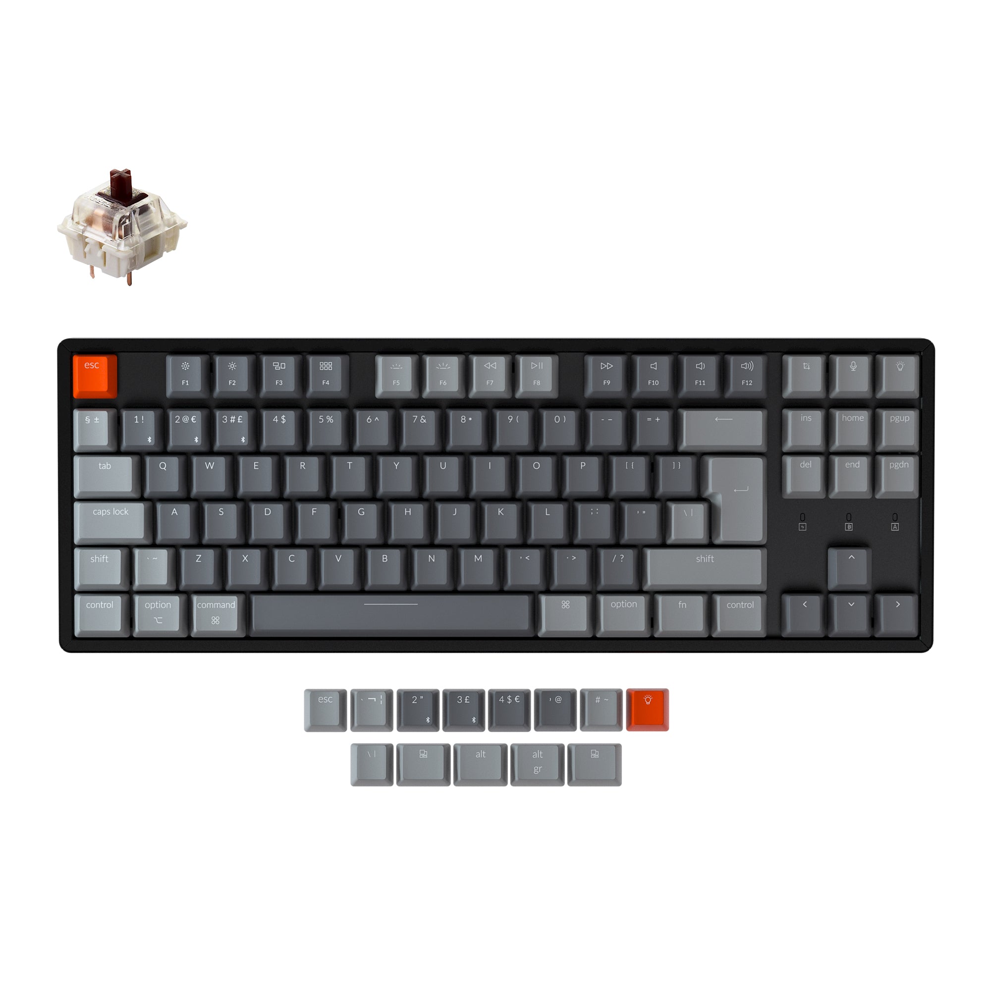 Keychron K8 Wireless Mechanical Keyboard (UK ISO Layout) keyboard image