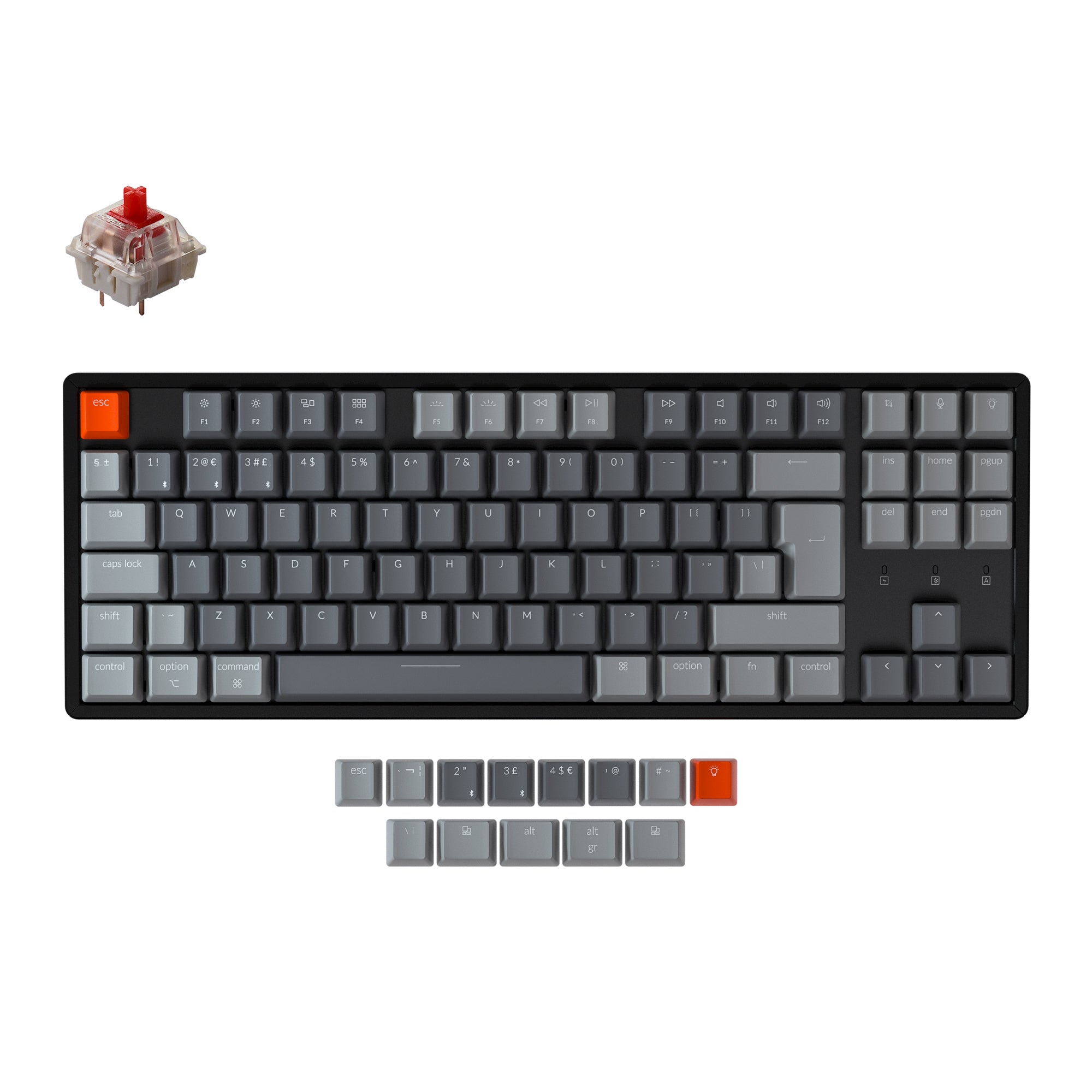 Keychron K8 Wireless Mechanical Keyboard (UK ISO Layout) keyboard image