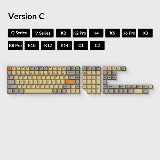 Keychron OEM Dye-Sub PBT Keycap Set Wheat Grey Version C