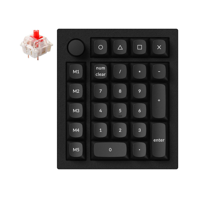 Keychron Q0 Plus QMK VIA custom number pad knob full aluminum black frame for Mac Windows RGB backlight with hot swappable Gateron G Pro switch red