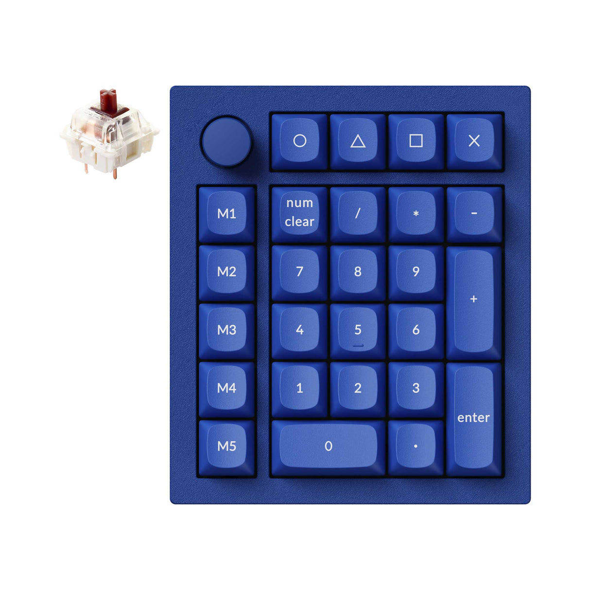 Keychron Q0 Plus QMK VIA custom number pad knob full aluminum blue frame for Mac Windows RGB backlight with hot swappable Gateron G Pro switch brown