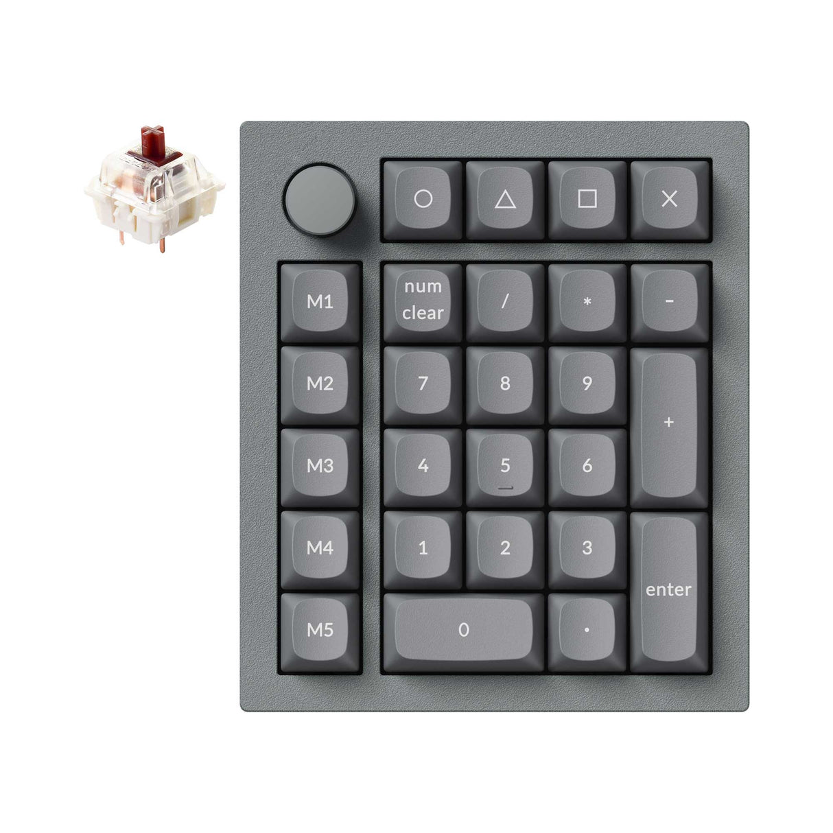 Keychron Q0 Plus QMK VIA custom number pad knob full aluminum grey frame for Mac Windows RGB backlight with hot swappable Gateron G Pro switch brown