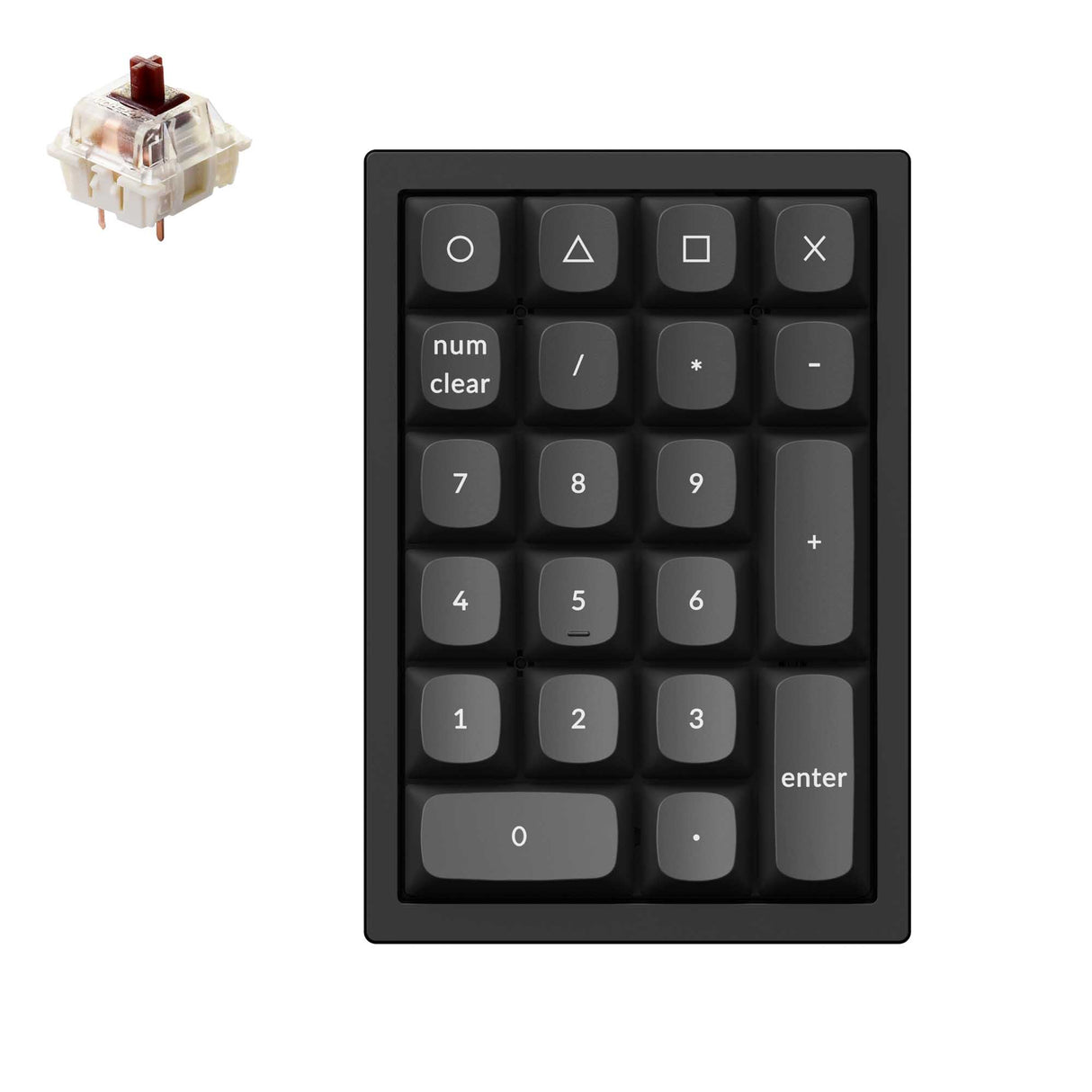 Keychron Q0 QMK VIA custom number pad full aluminum black frame for Mac Windows RGB backlight with hot swappable Gateron G Pro switch brown