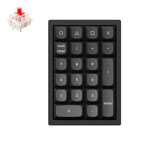Keychron Q0 QMK VIA custom number pad full aluminum black frame for Mac Windows RGB backlight with hot swappable Gateron G Pro switch red