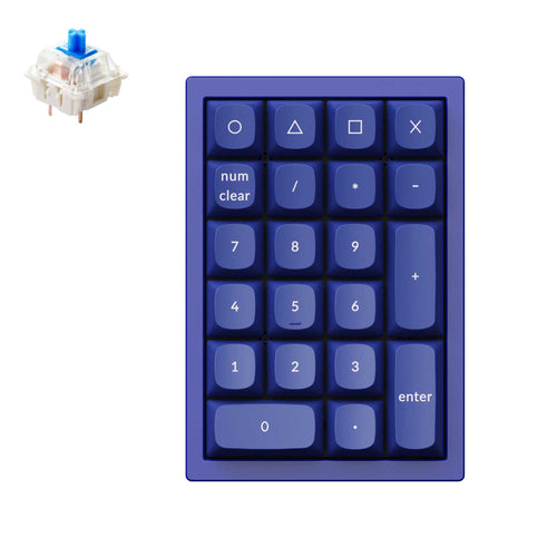 Keychron Q0 QMK VIA custom number pad full aluminum blue frame for Mac Windows RGB backlight with hot swappable Gateron G Pro switch blue