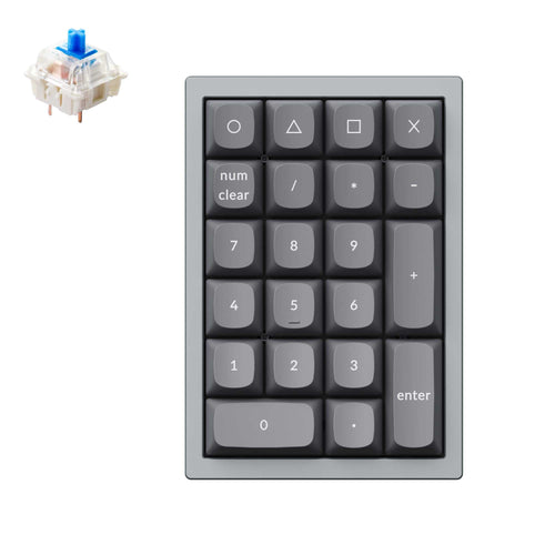 Keychron Q0 QMK VIA custom number pad full aluminum grey frame for Mac Windows RGB backlight with hot swappable Gateron G Pro switch blue