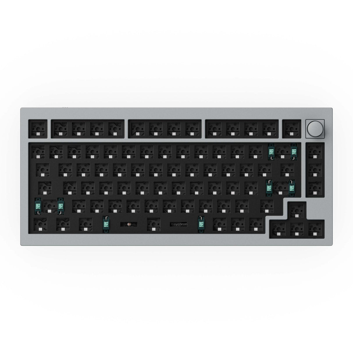Keychron-Q1-75-percent-QMK-Custom-Mechanical-Keyboard-version-2-barebone-knob-grey