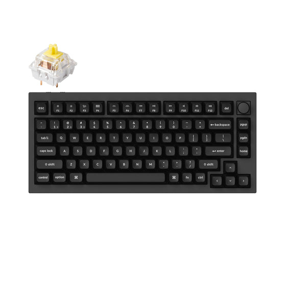 Keychron Q1 Pro QMK/VIA wireless custom mechanical keyboard 75 percent layout aluminum black keycaps for Mac WIndows Linux RGB backlight hot-swappable K Pro banana