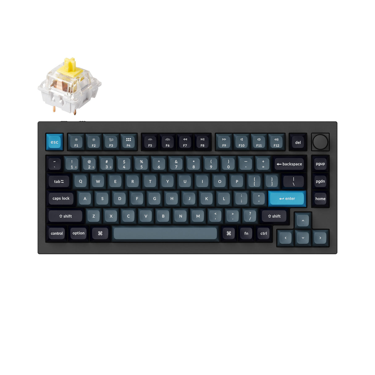 Keychron Q1 Pro QMK/VIA wireless custom mechanical keyboard 75% layout full aluminum black frame for Mac WIndows Linux with RGB backlight and hot-swappable K Pro switch banana