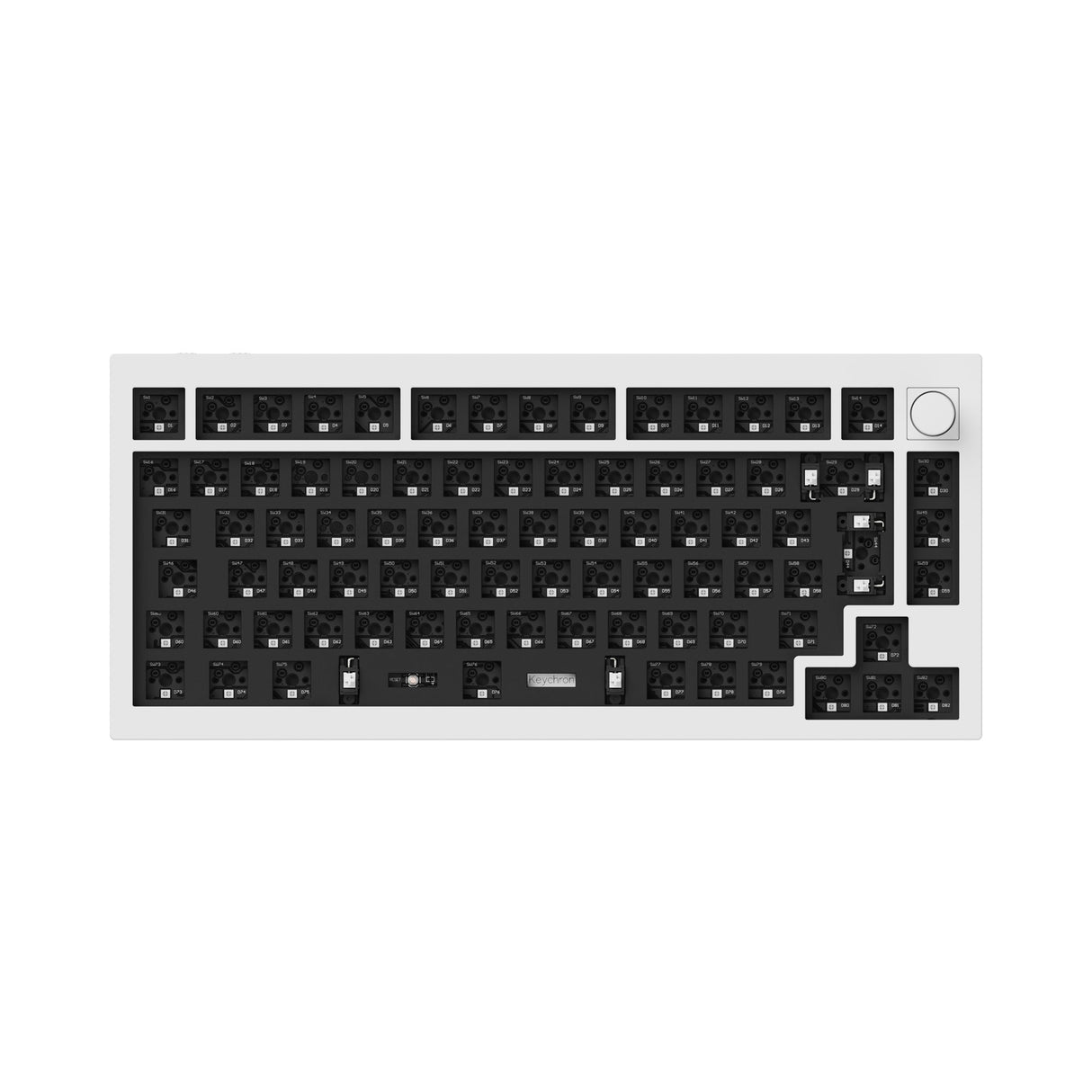 Keychron Q1 Pro QMK/VIA wireless custom mechanical keyboard knob 75% layout full aluminum white frame for Mac Windows Linux barebone ISO