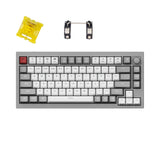 Keychron Q1 QMK VIA custom mechanical keyboard 75 percent layout full aluminum grey frame knob for Mac Windows iOS RGB backlight with hot swappable Gateron phantom yellow