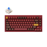 Keychron Q1 QMK VIA custom mechanical keyboard 75 percent layout full aluminum knob version Mac Windows RGB backlight hot swappable Special Edition Red Gateron G Pro blue switch