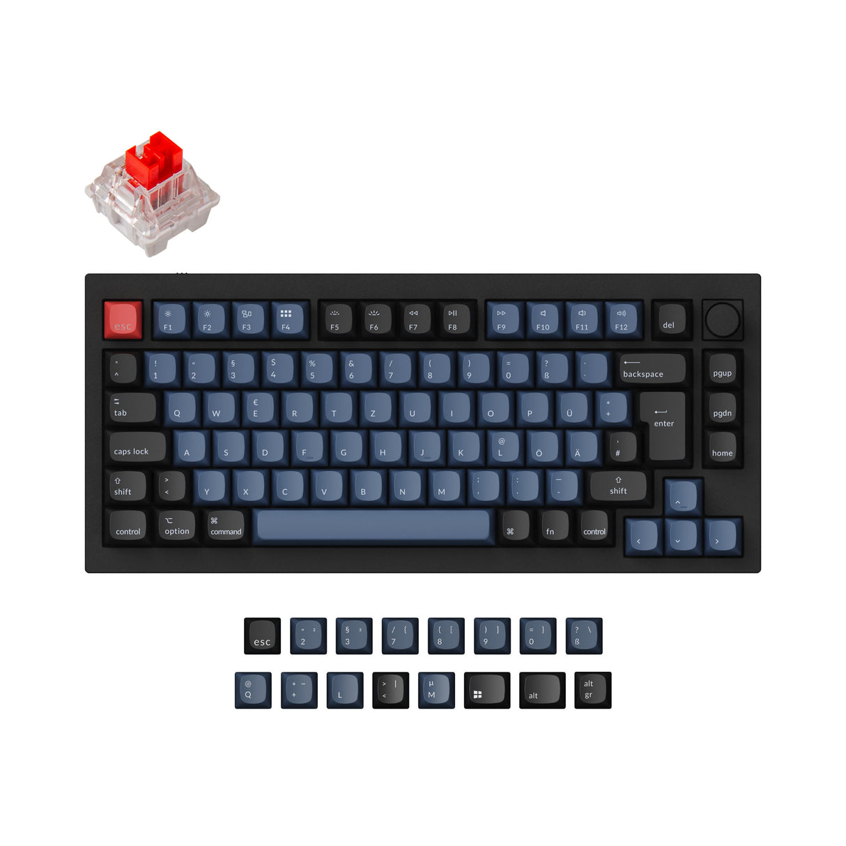 Keychron Q1 QMK Custom Mechanical Keyboard ISO Layout Collection - Version 1
