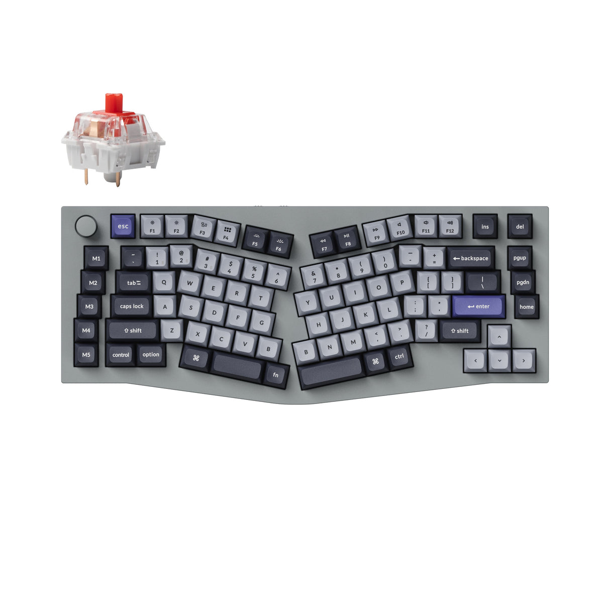 Keychron Q10 Pro QMK/VIA wireless custom mechanical keyboard 75 percent Alice layout full aluminum grey frame for Mac Windows Linux with RGB backlight hot-swappable K Pro red