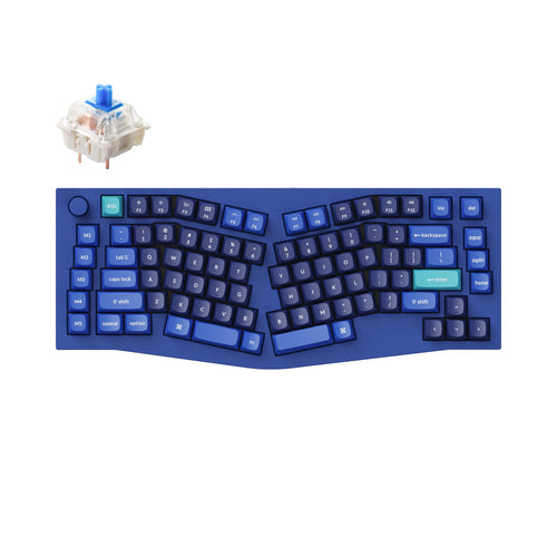 Keychron Q10 QMK/VIA custom mechanical keyboard 75% layout Alice layout knob version full aluminum blue frame B for Mac Windows Linux Gateron G Pro switch blue